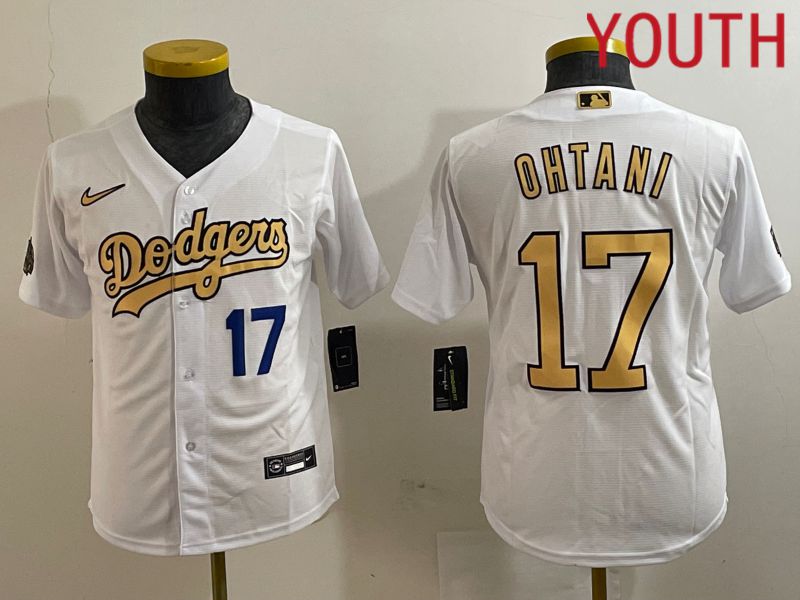 Youth Los Angeles Dodgers 17 Ohtani White All Star Nike Game MLB Jersey style 2